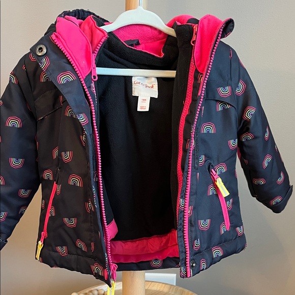 Cat & Jack 3 N 1 Snowplay Jacket In One Colorful Rainbow Patterned 18M - Picture 4 of 10
